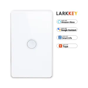 Tuya Larkkey Smart Glass Touch Switch Wifi One Bende Wall Smart Switch Home System Schakelaars