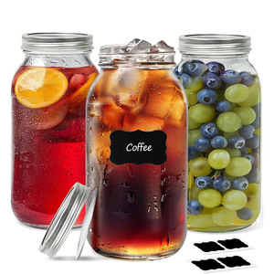 Wholesale 150ml 250ml 380ml 480ml 500ml 750ml 1000ml Aluminum Cap Glass <b>Jars</b> <b>for</b> <b>Jam</b> Candy Pickling Canning Storage Cookies - Product Image 1