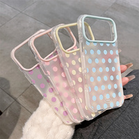 Coque Souple Mate Anti-choc à Pois Ronds Style INS pour iPhone 18 Pro Max, 17 Pro, 17, 13, 14, 15, 16