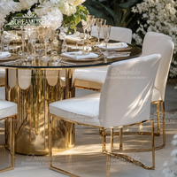 Mesas Modernas de Acero Inoxidable para Bodas y Hoteles, Muebles Elegantes para Cenas y Fiestas, Solución Integral para Eventos
