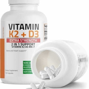 Cápsulas Blandas de Vitamina D3 K2 Orgánica Vegana OEM de 5000 UI para el Apoyo Inmunológico y la Formación Ósea Saludable - Product Image 1