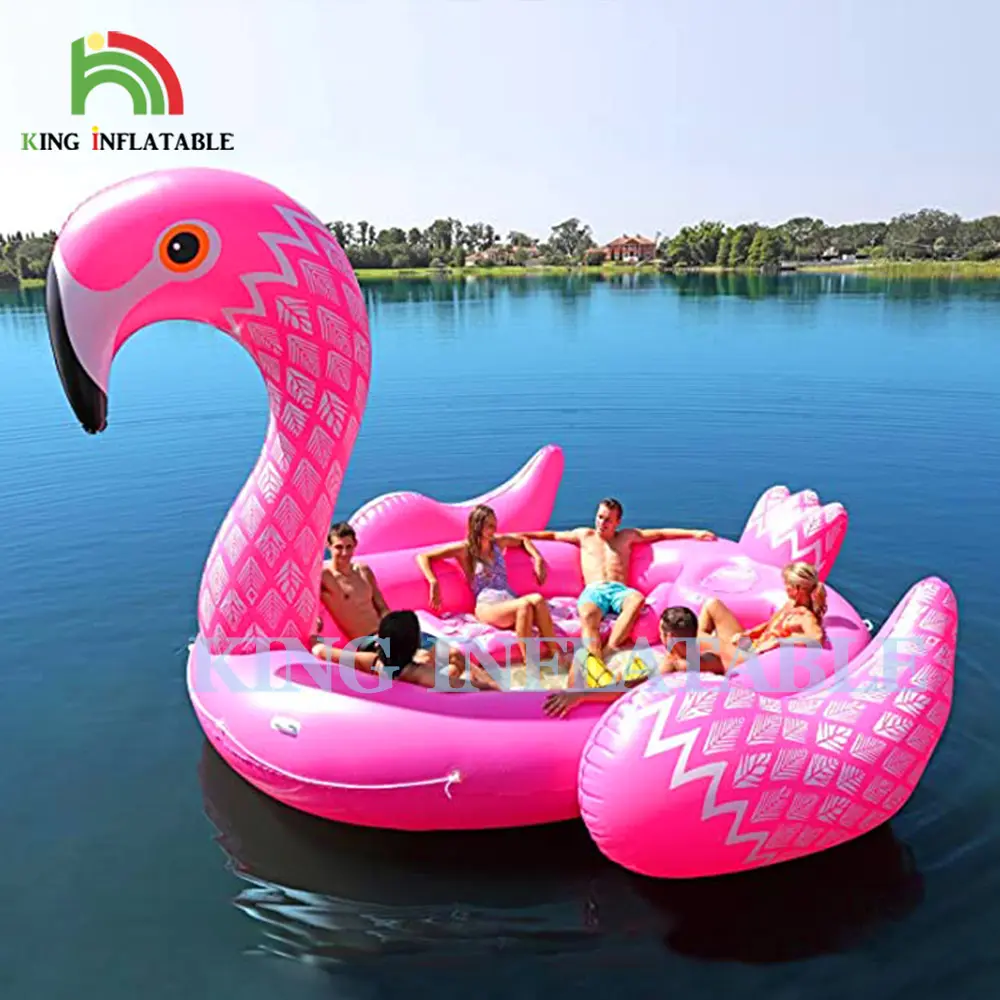 6 व्यक्ति गुलाबी Inflatable राजहंस समुद्र झील पूल फ्लोट 16ft एल एक्स 9ft एच पानी खिलौना विशाल राजहंस Inflatable फ्लोट