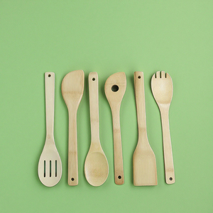 6 Pieces Bamboo Natural Wooden Spoons Sets Customized High Quality <b>Utensils</b> Spatula for <b>Kitchen</b> Cooking Accessories Cookwares - Product Image 2