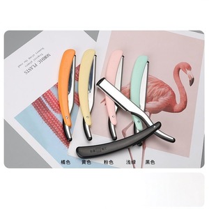 <b>Razor</b> Manual Stainless Steel Single Blade Plastic Handle For Face Shaving Barber Shop Use - Product Image 1