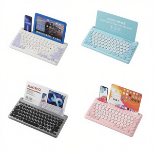 Teclado Bluetooth compacto, inalámbrico, Mini, portátil, para tableta, teléfono, portátil, con soporte, compatible con conexión de múltiples dispositivos - Product Image 2