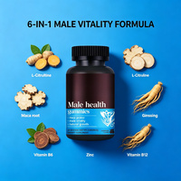 Gummies Santé Masculine L-Citrulline Maca Ginseng Zinc B6 B12 Énergie Endurance Circulation Sanguine Vitalité Santé Reproductive Hommes 60 gommes