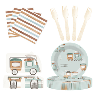 DAMAI - Juego de Vajilla Desechable con Temática de Autos para Fiestas de Cumpleaños Infantiles, Decoraciones para Fiestas, Platos de Papel, Vasos y Servilletas - Product Image 3