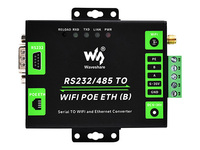 Waveshare RS232 485 ke WIFI POE ETH B -SKU-25223, Server Serial Kelas Industri RS232/485 ke WiFi dan Ethernet