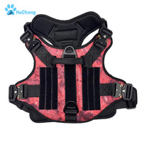 Harnais pour grand chien camouflage tactique réglable en maille respirante personnalisé avec 4 boucles en métal