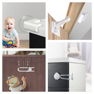 4 blocs de <span class=keywords><strong>porte</strong></span> de placard et de tiroir, ensemble de protection de la maison et de protection des enfants, serrures pour bébé faciles à installer - Product Image 5