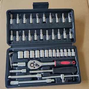 Juego de Herramientas de Reparación de Automóviles de 46 Piezas, Incluye Herramientas de Enchufe, Llave de Trinquete, Juego de Puntas Combinadas, Acero al Carbono para Maquinaria Doméstica - Product Image 5