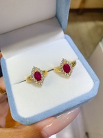 Cincin Perak Sterling 925 Mewah dengan Batu Ruby Myanmar Alami, Bersih, Merah Cerah, Laris untuk Grosir dan Pasokan Hadiah