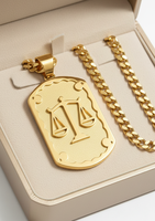 Nouveau design Z H – Pendentif unisexe en laiton plaqué or 24 carats, motif géométrique hip-hop, chaîne cubaine, constellation, équilibre – Cadeau idéal