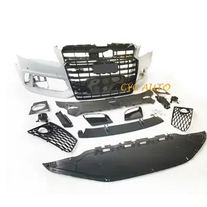 Body Kit with grille A8 D4 D5 front bumper Upgrade to W12 look style for Audi A8 S8 2015 2016 2017 2018 2019+