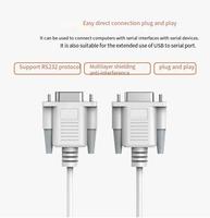 Cable Serial de 9 Pines RS232 COM DB9 para Transmisión de Datos y Video, Cable de Extensión de PVC y Cobre Puro para VGA/Proyector, Venta Directa de Fábrica OEM