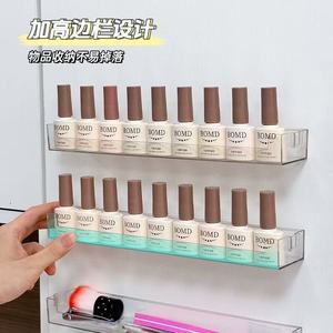 Wall Mounted Nail Polish Storage Rack Rectangle Punch Free One Piece For Beauty Salon Organization - Product Image 3