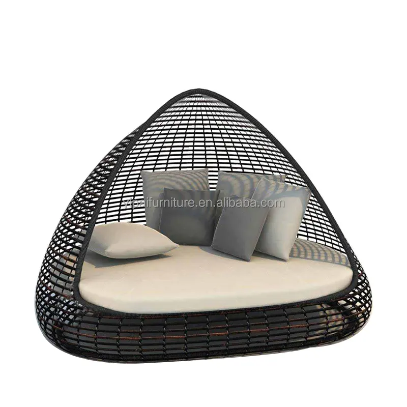 Outdoor-Liegestuhl Garden Round Double Sunbed Aluminium-Liege Beach Lounge Modernes Tages bett im Freien