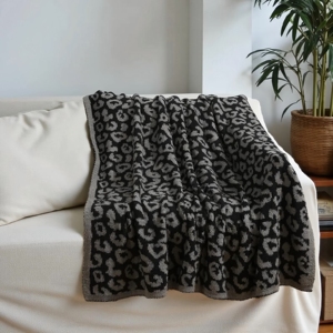 Manta de Sofá Reversible de Lujo, Cálida y Cómoda, Tejida en Jacquard con Estampado de Leopardo, de Terciopelo Suave, para Decoración del Hogar - Product Image 4