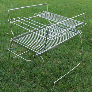 Poêle à bois pliable en acier inoxydable portable, barbecue, grille réglable, camping en plein air, randonnée, pique-nique, barbecue dans la cour - Product Image 2