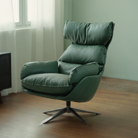 Fauteuil pivotant de luxe léger en métal avec dossier haut et assise rembourrée confortable pour salon, balcon, hôtel