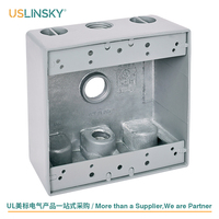 Boîtes étanches USLINSKY Shanghai certifiées 2B50-5, double compartiment, capacité de 33,8 pouces cubes, profondeur de 2 pouces