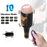 10 Vibrationsmodi Männer-Masturbator Maschine in Bierflaschenform Vaginal Echte Sexspielzeuge für Männer Vibrator Masturbations-Pussy für Erwachsene