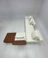 Canapé de luxe italien moderne villa touches de piano minimalistes grand coin plat en cuir couleur assortie pour meubles de maison appartements