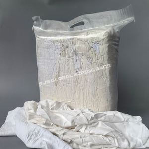 Chiffons d'essuyage industriels 100% coton blanc, chiffons en molleton recyclé, chiffons en coton 10kg, chiffons blancs recyclés - Product Image 1