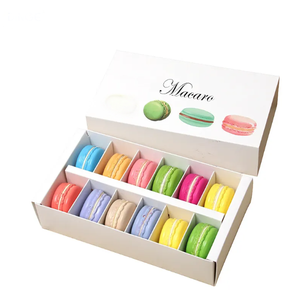 Emballage de boîte à macarons en matériaux recyclés personnalisés boîte pliée en relief en feuille d'or faveur de fête de mariage bijoux de boulangerie de noël - Product Image 5