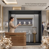 Vitrine de présentation pour bijouterie sur mesure, vitrine autoportante verrouillable en verre trempé avec éclairage par projecteur pour les magasins de détail