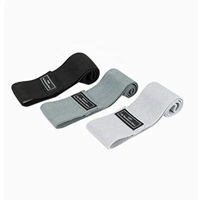 Lot de 3 bandes élastiques tricotées de haute qualité en polyester, antidérapantes et résistantes, pour l'entraînement physique