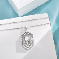 Collier pour femme en argent sterling 925 de haute qualité, pendentif géométrique en zircon taille ovale, plaqué rhodium