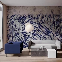 Papier peint mural noir et blanc Art Déco à texture de coups de pinceau, peinture d'art moderne, décoration intérieure pour chambre, café, hôtel