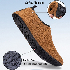<span class=keywords><strong>Chaussons</strong></span> en polaire corail unisexes pour la maison, légers, respirants, antidérapants, doux, à semelle fine, pour l'hiver - Product Image 3