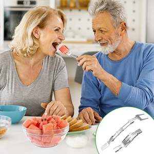 Cuchillo Multiusos 2 en 1 de Acero Inoxidable, Fácil de Transportar, Cortador de Sandía Portátil de Doble Cabeza - Product Image 6