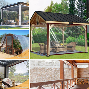 Tewango 95% clair PEVA étanche extérieur Pergola bâche rideau maison fenêtre Transparent coupe-vent écran garder au chaud Film <span class=keywords><strong>jardin</strong></span> - Product Image 2