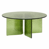 Table basse de salon italienne de luxe léger, table à thé moderne et simple, table à thé ronde créative en verre