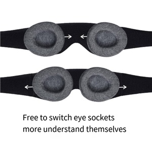 Antifaz para Dormir <span class=keywords><strong>de</strong></span> Espuma Viscoelástica Contorneada 3D, Ajustable, <span class=keywords><strong>de</strong></span> Viaje, con Etiqueta Privada Personalizada, Bloquea la Luz, Negro - Product Image 3