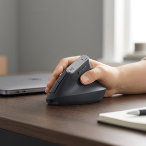 Souris verticale sans fil Logitech MX, souris de bureau verticale, design ergonomique, noire, avec récepteur sans fil 2.4G - Product Image 5