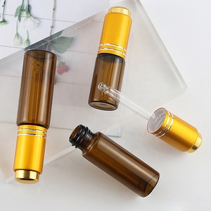 Botellas de Vidrio con <span class=keywords><strong>Gotero</strong></span> de 5ml, 10ml, 15ml, 20ml, Ecológicas y de Lujo, con Logotipo Personalizado, Botón de Presión para Crema Facial, Aceite Esencial, Color Ámbar - Product Image 5