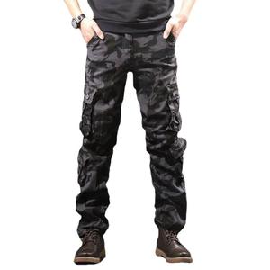 Pantaloni <span class=keywords><strong>Cargo</strong></span> Casual da Uomo per Esterno, Resistenti in Cotone, Multi-Tasca, Lunghi e Larghi, Taglie Forti, Modello Dritto per Giovani - Product Image 4