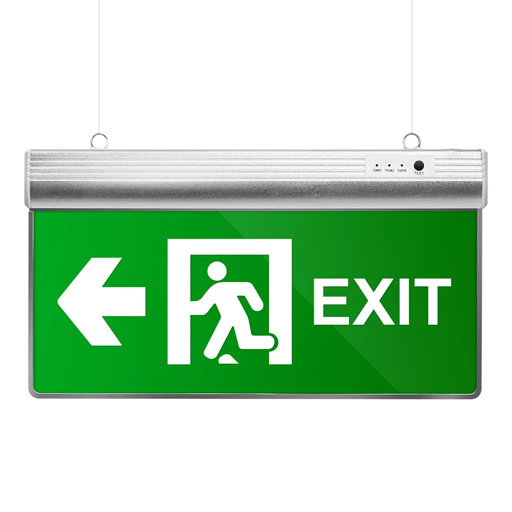 Led cháy khẩn cấp đèn có thể sạc lại Exit dấu hiệu cháy an toàn không thấm nước dẫn ánh sáng khẩn cấp