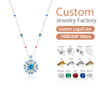 Luxuriöse 925 Silber Blau-Rosa Saphir-Halskette - IGI-Zertifiziert Anpassbarer Brautschmuck für Hochzeiten & Besondere Anlässe