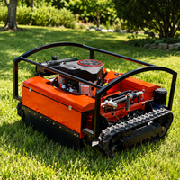 Tondeuse à gazon professionnelle télécommandée, portée 400 m, coupe-herbe sur chenilles, machine à tondre les pentes à 45 degrés