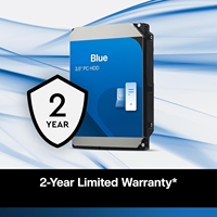Disque dur interne pour PC bleu de 4 To - 5400 tr/min, SATA 6 Gb/s, 128 Mo de cache, 3,5 pouces - WD40EZZX