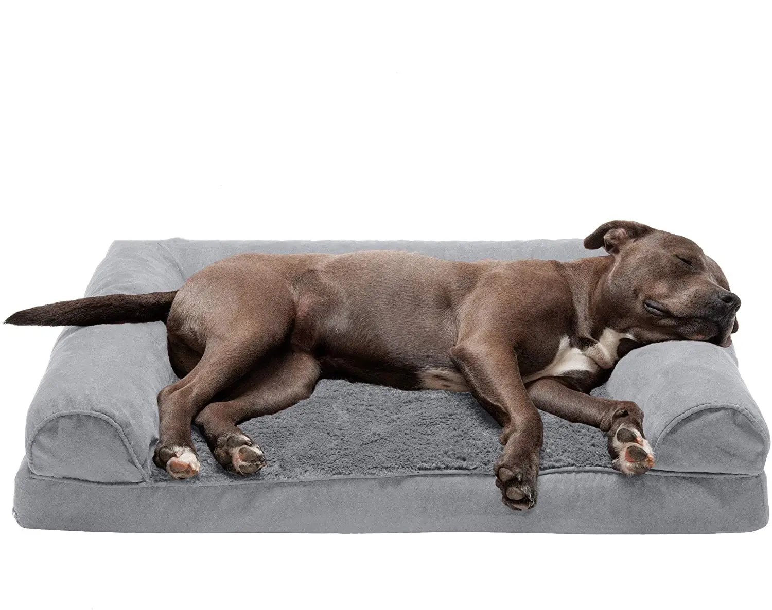 เตียงสัตว์เลี้ยงหมอนข้างไฮสเตอร์ออร์โธปิดิกส์,เตียงสำหรับสุนัขและแมวโซฟาขนกำมะหยี่และหนังกลับที่นอนสุนัขพร้อมผ้าคลุมถอดซักได้