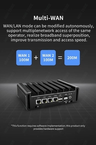 Không quạt công nghiệp hộp PC Celeron j6412 2X RS232/RS485 COM 4x2.5 gam lan Tường lửa Mini PC cho mạng Thiết bị Router & VPN máy chủ - Product Image 5