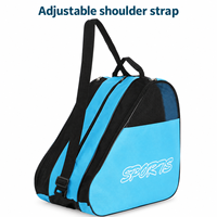 Sac de transport pour patins à roulettes avec trois compartiments, bleu