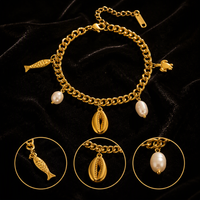 Bracelet de perles variées glamour, gamme de modèles, chaîne fine en acier inoxydable doré, perles d'eau douce, accessoire de poignet élégant