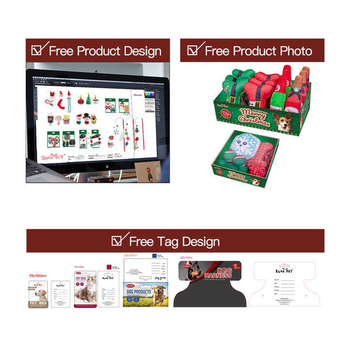 Manufacturer Wholesale Custom Logo Plush Rope Vinyl Dog Christmas Toys